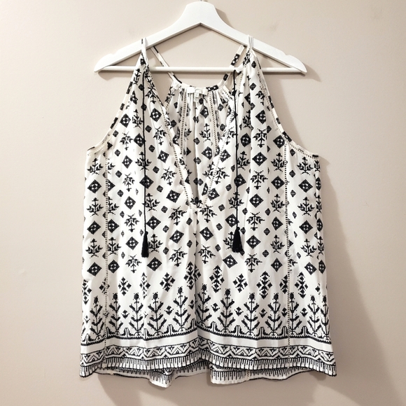 Joie - Eniko 100% Silk Tribal Mix Print Blouse - Size L - Picture 5 of 9